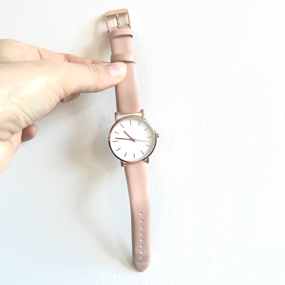 Pink Strap Rose Gold Unisex Watch Accessory Unbranded